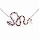 0.41 Carat Red Diamond Snake Pendant Necklace Chain 14K Gold