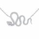0.41 Carat Fancy Real G-H Diamond Snake Pendant Necklace + Chain 14K Gold
