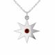 0.15 Carat Red Diamond Star Pendant Necklace Chain 14K Gold