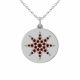 0.23 Carat Red Diamond Star Disc Pendant Necklace Chain 14K Gold