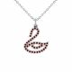 0.21 Carat Red Diamond Swan Pendant Necklace Chain 14K Gold