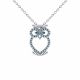 0.24 Carat Blue Diamond Owl Pendant Necklace Chain 14K Gold