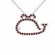 0.2 Carat Red Diamond Whale Pendant Necklace Chain 14K Gold