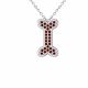 0.3 Carat Red Diamond Dog Bone Pendant Necklace Chain 14K Gold