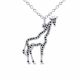0.26 Carat Black Diamond Giraffe Pendant Necklace Chain 14K Gold
