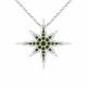 0.18 Carat Green Diamond North Star Pendant Necklace Chain 14K Gold