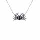 0.23 Carat Black Diamond Crab Pendant Necklace Chain 14K Gold