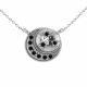 0.14 Carat Black Diamond Moon & Star Pendant Necklace Chain 14K Gold