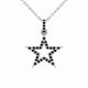 0.36 Carat Black Diamond Star Pendant Necklace Chain 14K Gold