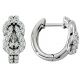 G-H Diamond Fancy Designer Charm Love Knot Hoop Earrings 14K Gold