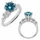 Blue Diamond Beautiful Bridal Engagement Women Ring 14K Gold