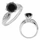 Black Diamond Engagement Wedding Anniversary Ring 14K Gold