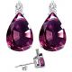 Diamond Pear CZ Alexandrite Gemstone Earrings 14KGold