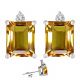 Diamond Emerald CZ Citrine Gemstone Earring 14KWhite Yellow Gold
