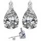 Diamond Pear Cubic Zirconia Gemstone Earrings 14KGold