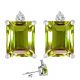 Diamond Emerald CZ Peridot Gemstone Earring 14KWhite Yellow Gold