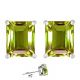 Emerald CZ Peridot Birthstone Gemstone Stud Earrings 14K White Yellow Gold