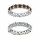 Champagne & White Real Diamond Reversible Eternity Ring Band 14k Gold