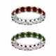 Green & Red Real Diamond Reversible Eternity Ring Band 14k Gold