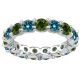 Blue & Green Diamond Full Eternity U Band Bridal Ring