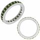 Green Real Diamond Styled Beaded Eternity Band Ring 14K Gold