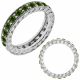 Green Real Fancy G-H Diamond Classically Eternity Band Ring 14K Gold