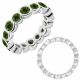 Green Real Diamond Bubbles Antique Eternity Band Ring 14K Gold