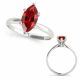 Red Diamond Brilliant Simple Round Ladies Ring 14K Gold