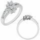 G-H Diamond Cluster Fancy Eternity Wedding Bridal Ring 14K Gold