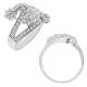 G-H Diamond Cross Over Flower Eternity Wedding Ring 14K Gold