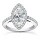 G-H Marquise Diamond Halo Engagement Wedding Ring 14K Gold