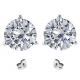 Cubic Zirconia Birthstone 3 Prong Martini Stud Solitaire Round Earrings