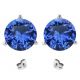 Sapphire Birthstone Gem 3 Prong Martini Stud Solitaire Round Earrings