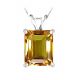 Emerald CZ Citrine Birthstone Gemstone Pendant Necklace 14K Gold