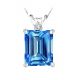 Diamond Emerald CZ Blue Topaz Gemstone Pendant 14K Gold
