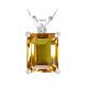 Diamond Emerald CZ Citrine Gemstone Pendant 14K Gold