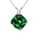 0.01 Carat TCW Diamond Cushion CZ Emerald Gemstone Pendant 14K Gold
