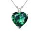 Diamond Heart CZ Emerald Gemstone Pendant 14K Gold