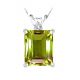 Diamond Emerald CZ Peridot Gemstone Pendant 14K Gold