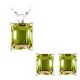 Emerald CZ Peridot Birthstone Pendant Earring Set 14K Gold