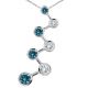 Blue SI2 Diamond ZigZag Journey Necklace  Chain 14K Gold