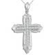 G-H I1 Diamond Holy Cross Necklace 18 Inch Chain 14K Gold