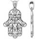 Diamond Hand of God Charms Pendant Necklace + 18