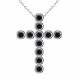 0.55 Carat Black Diamond Cross Pendant Necklace Chain 14K Gold