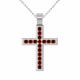 0.48 Carat Red Diamond Cross Pendant Necklace Chain 14K Gold
