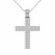 0.48 Carat Fancy Real Diamond Cross Pendant Necklace + Chain 14K Gold