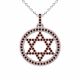 0.92 Carat Red Diamond Jewish Star Pendant Necklace Chain 14K Gold