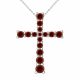 0.58 Carat Red Diamond Cross Pendant Necklace Chain 14K Gold