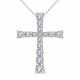 0.58 Carat Fancy Real Diamond 
Cross Pendant Necklace + Chain 14K Gold