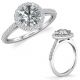 Round G-H Diamond Engagement Bridal Halo Ring Set
